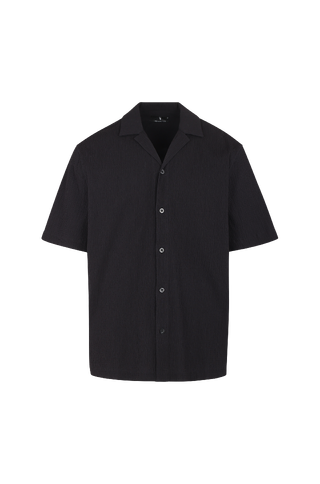 Leclerc SS Shirt Shawl collar cotton crepe shirt